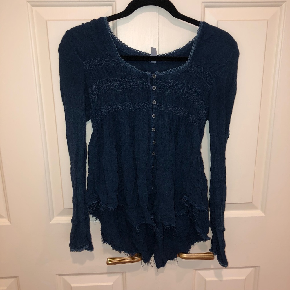 blue Free People tunic